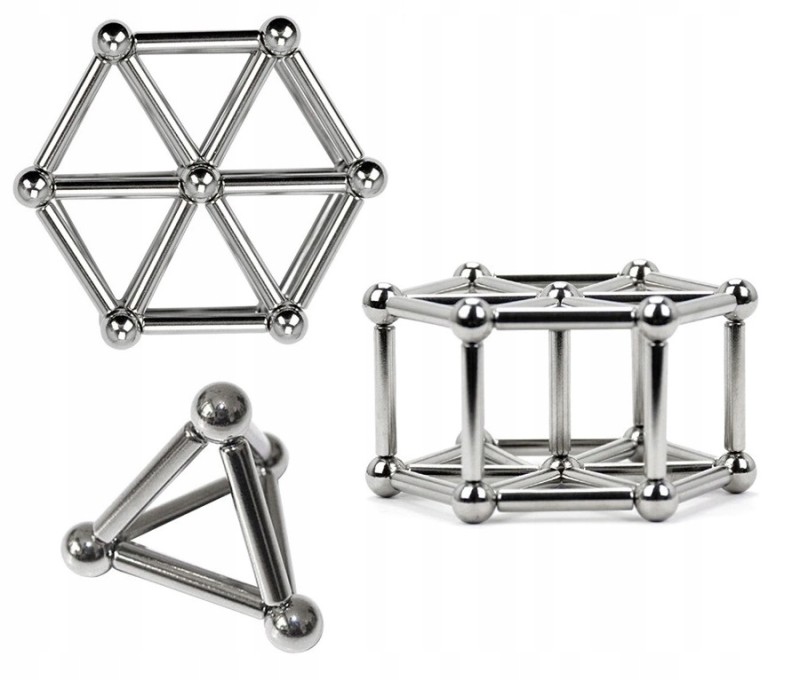 Klocki magnetyczne kulki 5mm Patyczki magnesy neo