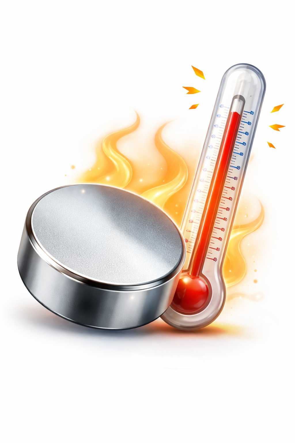 Does a neodymium magnet work at 80°C?