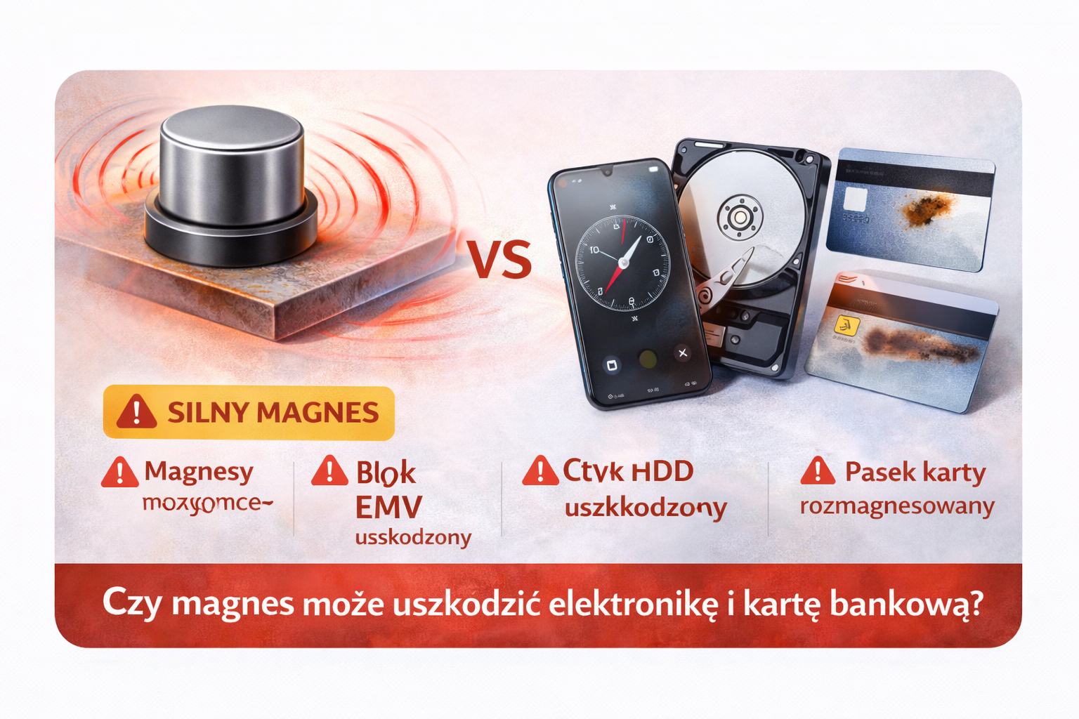Can a magnet damage a phone or a bank card?